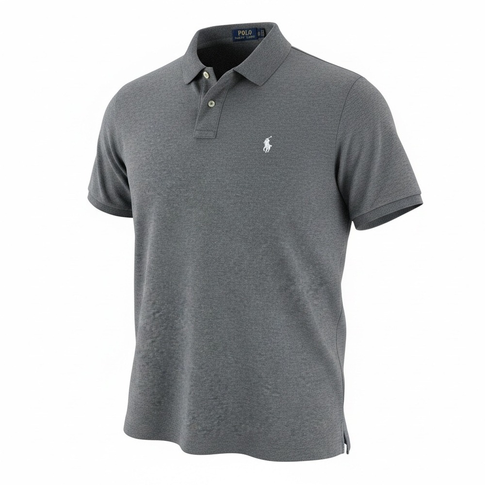 Polo Ralph Lauren Mens XL Gray Short Sleeve Cotton Polo Shirt Pony Logo Heather